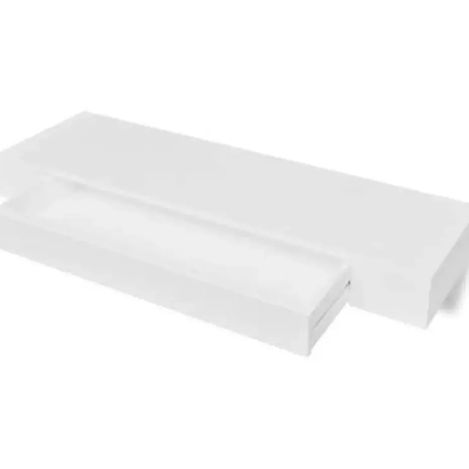 vidaXL Wandschap - met lade - zwevend - MDF - wit