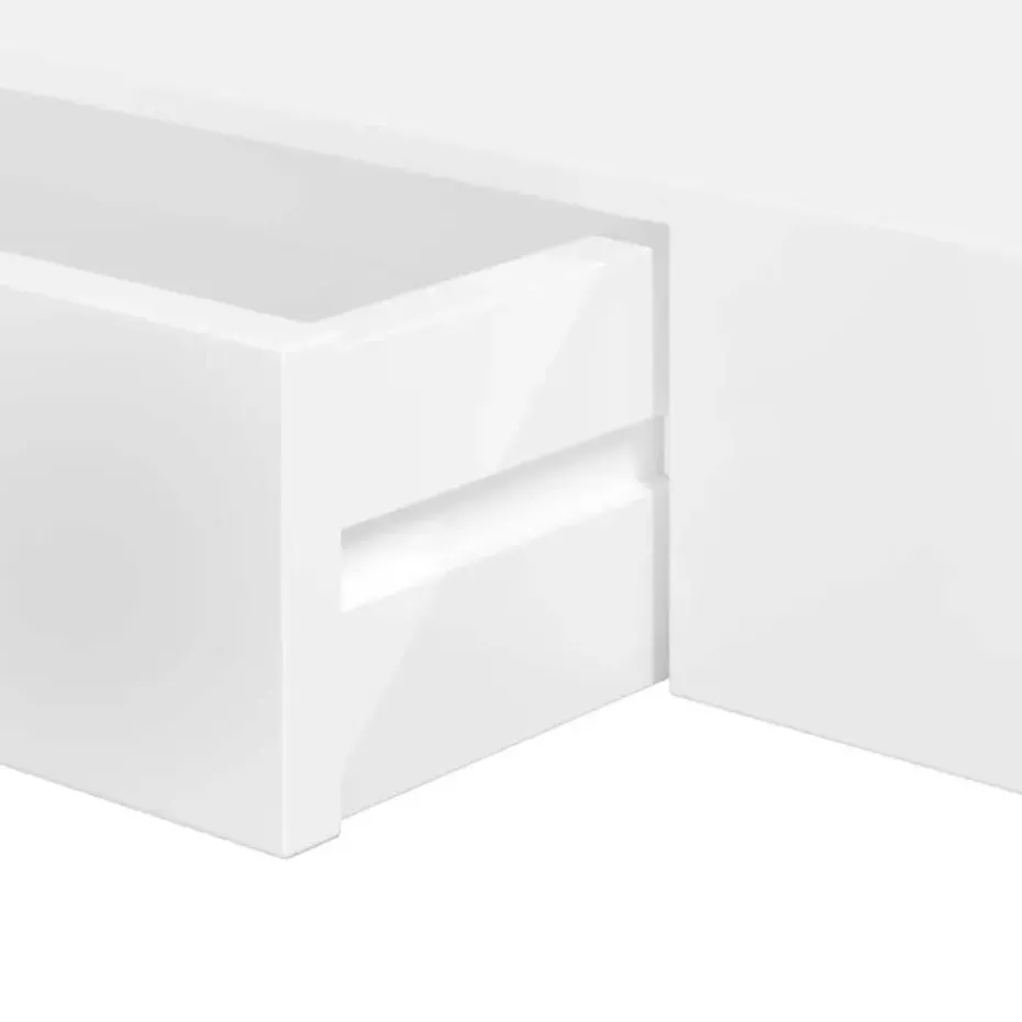 vidaXL Wandschap - met lade - zwevend - MDF - wit