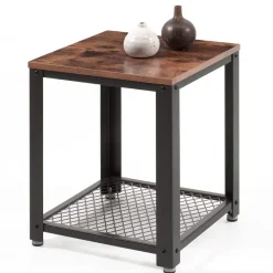 Vierkante bijzettafel - 45x55x45 cm - vintage bruin
