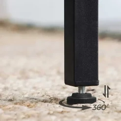 Vierkante ontbijtbartafel met zwaar stalen frame, 60x60x90cm