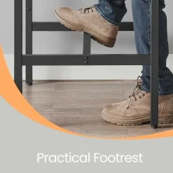 Vierkante ontbijtbartafel met zwaar stalen frame, 60x60x90cm