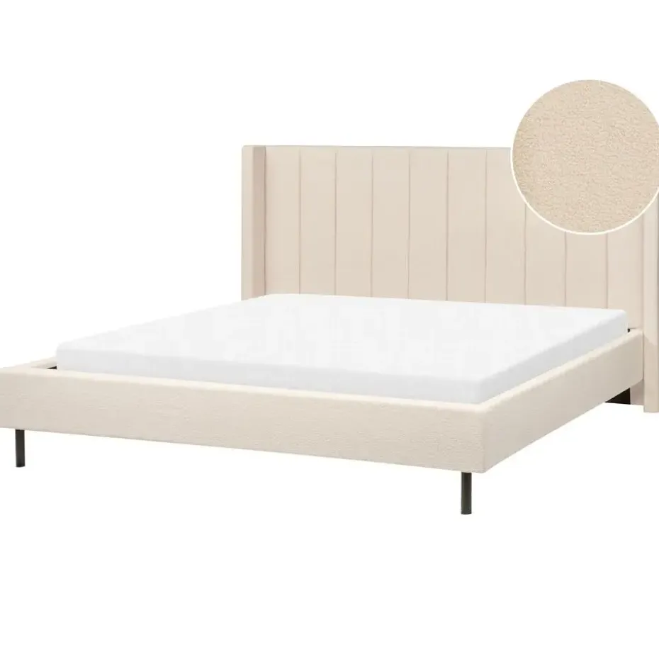 VILETTE - Tweepersoonsbed - Beige - 180 x 200 cm - Bouclé