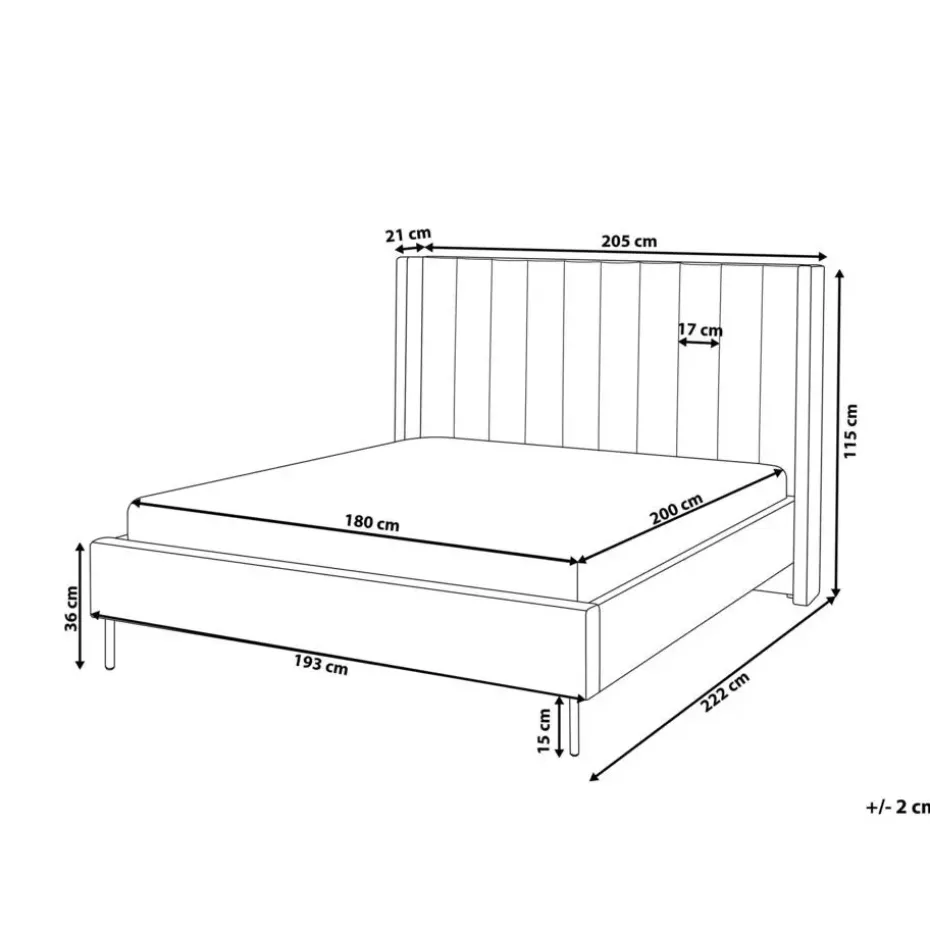 VILETTE - Tweepersoonsbed - Beige - 180 x 200 cm - Bouclé