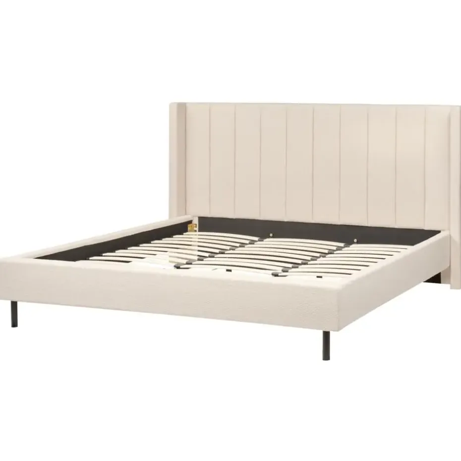 VILETTE - Tweepersoonsbed - Beige - 180 x 200 cm - Bouclé