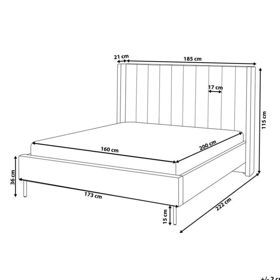 VILETTE - Tweepersoonsbed - Beige - 160 x 200 cm - Bouclé