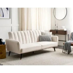 VIMMERBY - Slaapbank - Lichtbeige - Polyester