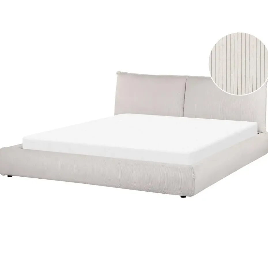 VINAY - Tweepersoonsbed - Beige - 180 x 200 cm - Corduroy