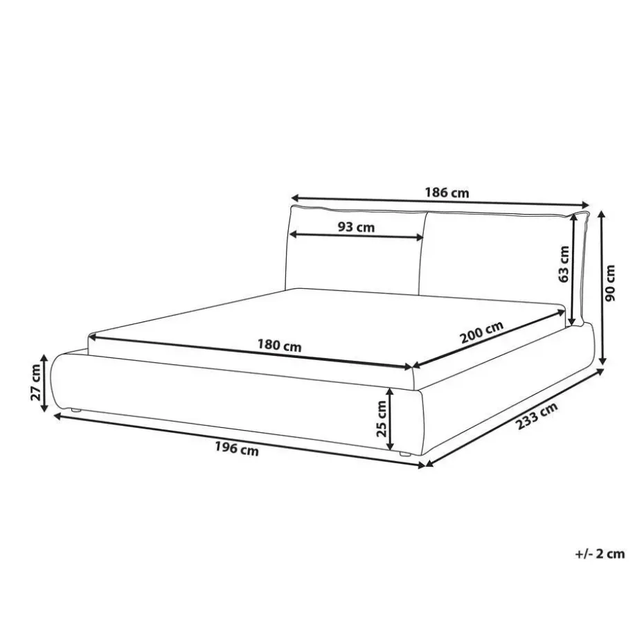 VINAY - Tweepersoonsbed - Beige - 180 x 200 cm - Corduroy