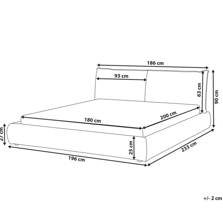 VINAY - Tweepersoonsbed - Beige - 180 x 200 cm - Corduroy