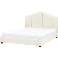 VINCENNES - Bed - Gebroken wit - 140 x 200 cm - Fluweel