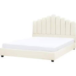 VINCENNES - Bed - Gebroken wit - 140 x 200 cm - Fluweel