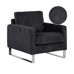 VIND - Fauteuil - Zwart - Corduroy
