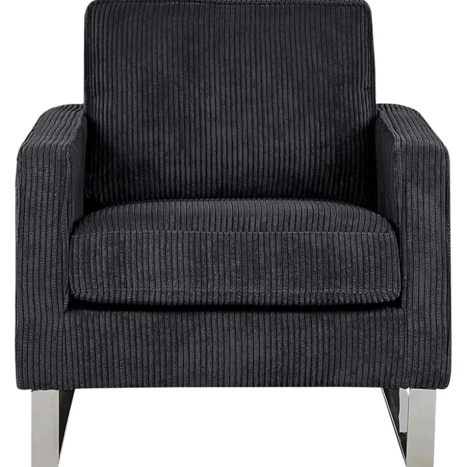 VIND - Fauteuil - Zwart - Corduroy