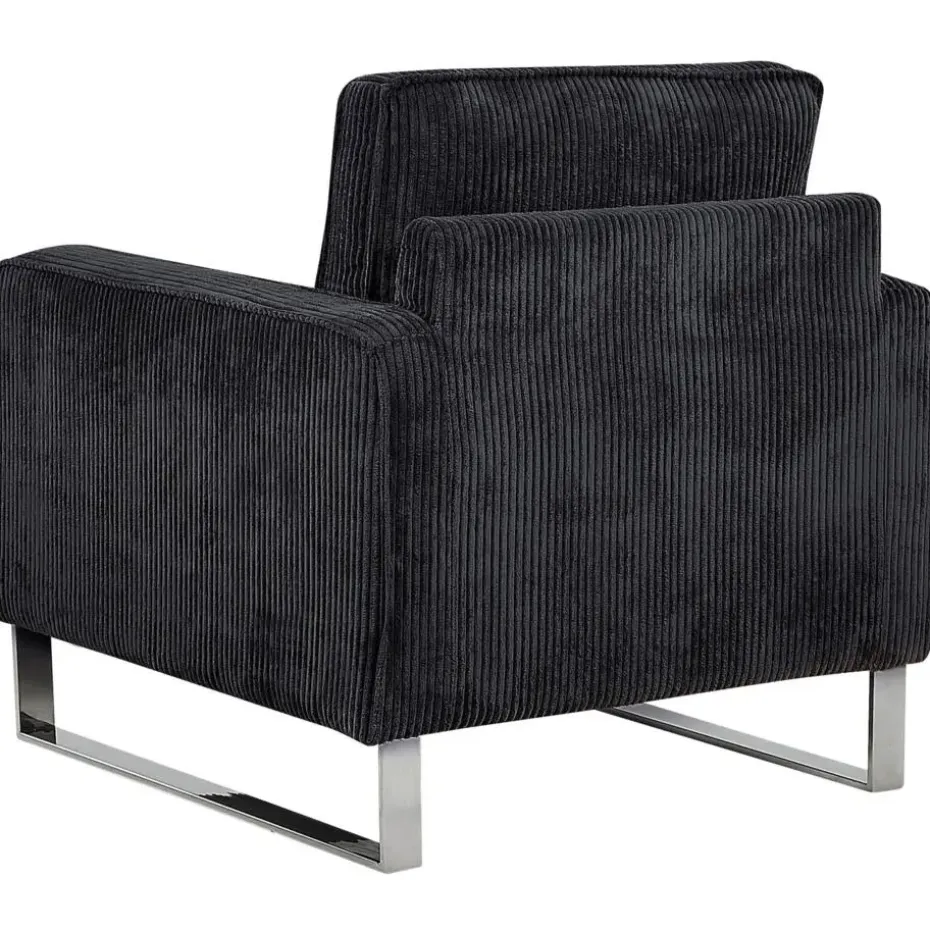 VIND - Fauteuil - Zwart - Corduroy