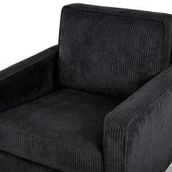 VIND - Fauteuil - Zwart - Corduroy