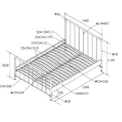 Vipack bed Bronxx - olijfgroen - 140x200 cm
