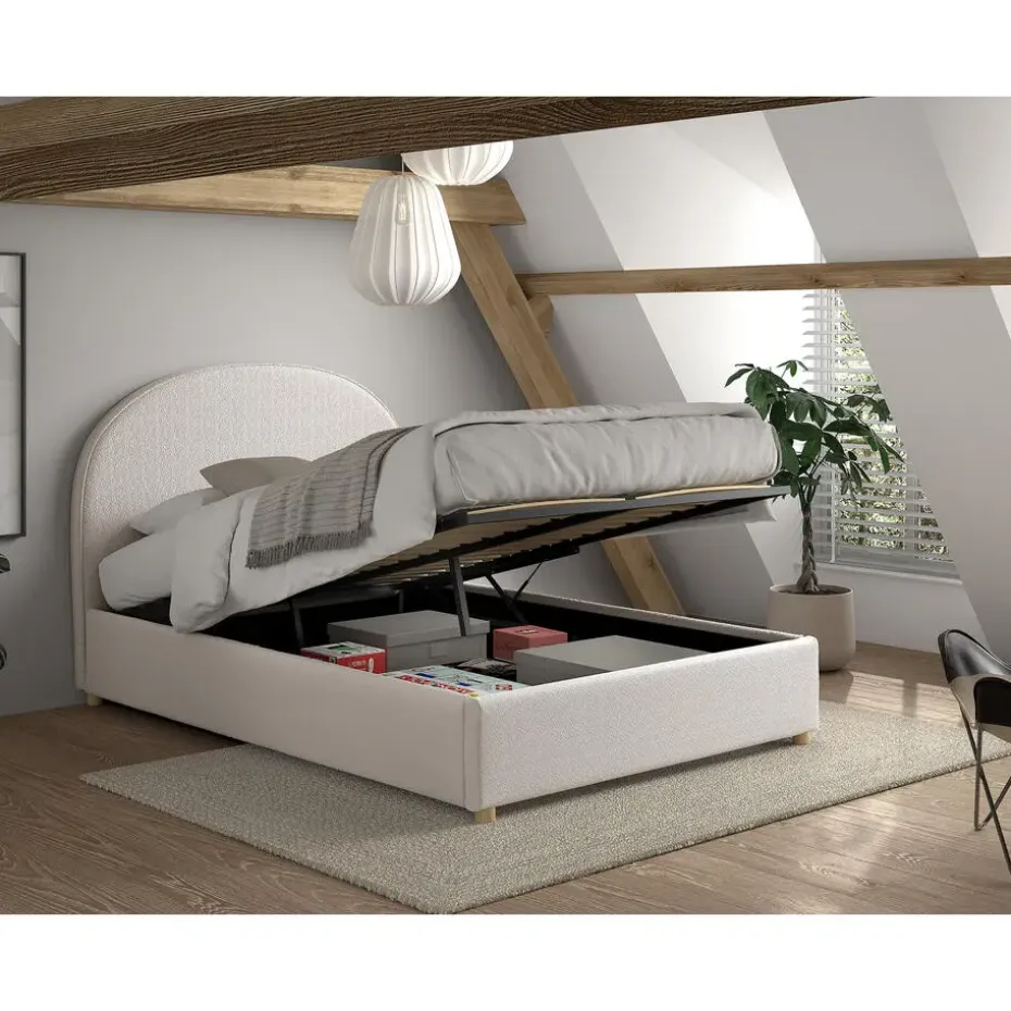 Vipack bed Moon met opbergruimte - wit - 140x200 cm