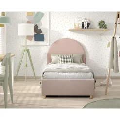 Vipack bed Moon met opbergruimte - roze - 90x200 cm