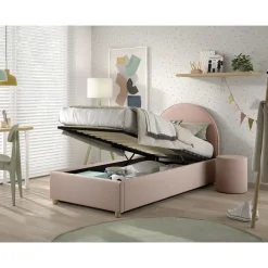 Vipack bed Moon met opbergruimte - roze - 90x200 cm