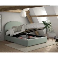 Vipack bed Moon met opbergruimte - mint - 140x200 cm