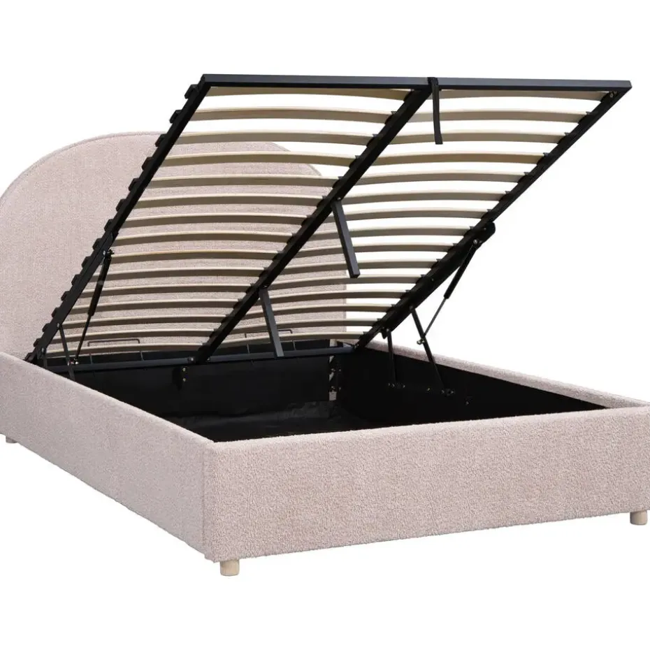 Vipack bed Moon met opbergruimte - roze - 140x200 cm