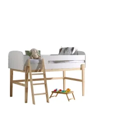 Vipack halfhoogslaper Kiddy - wit - 204,4x129,4x120 cm