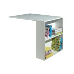 Vipack halfhoogslaper Pino met bureau en boekenkast - wit - 114x105,4x209,4 cm