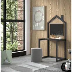 Vipack kinderbureau Dallas - antraciet - 151x60x81 cm