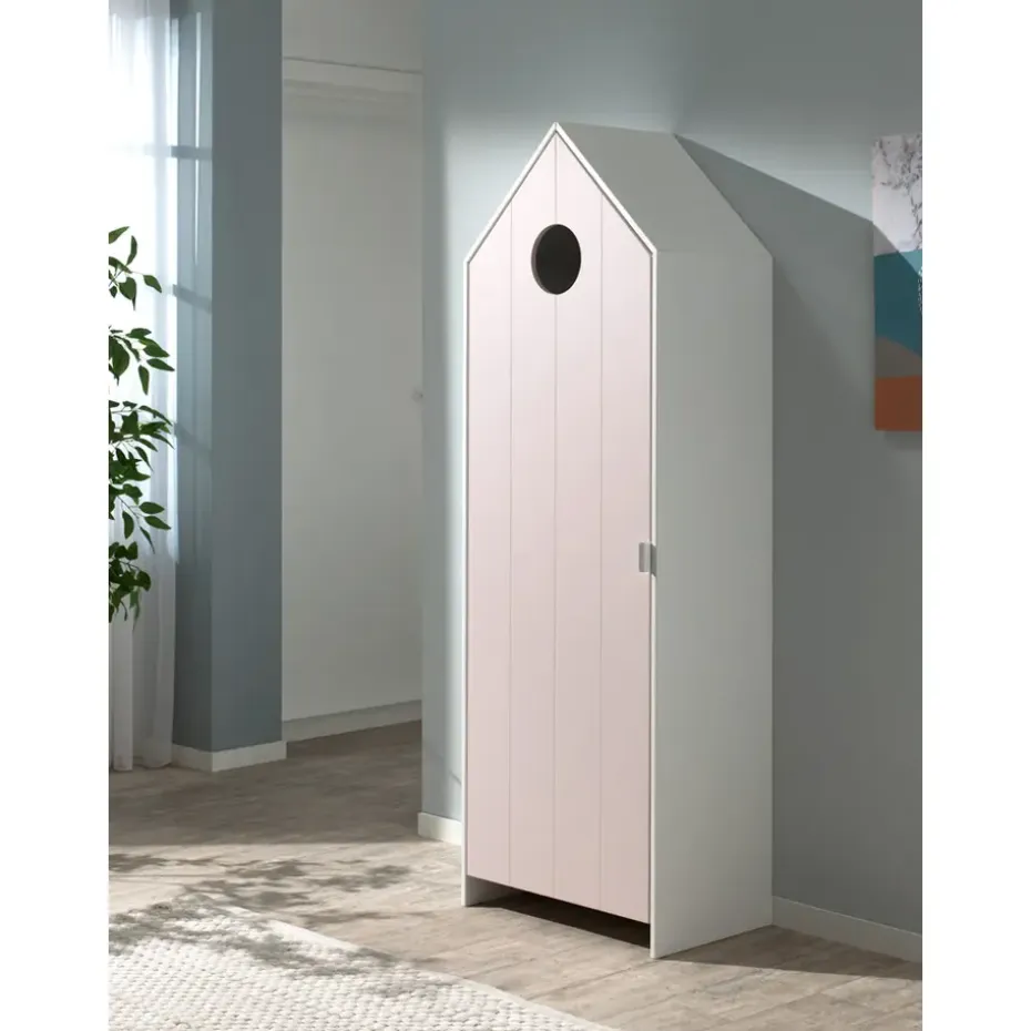 Vipack kledingkast Casimi 1 deurs - roze - 171,5x57,6x37 cm