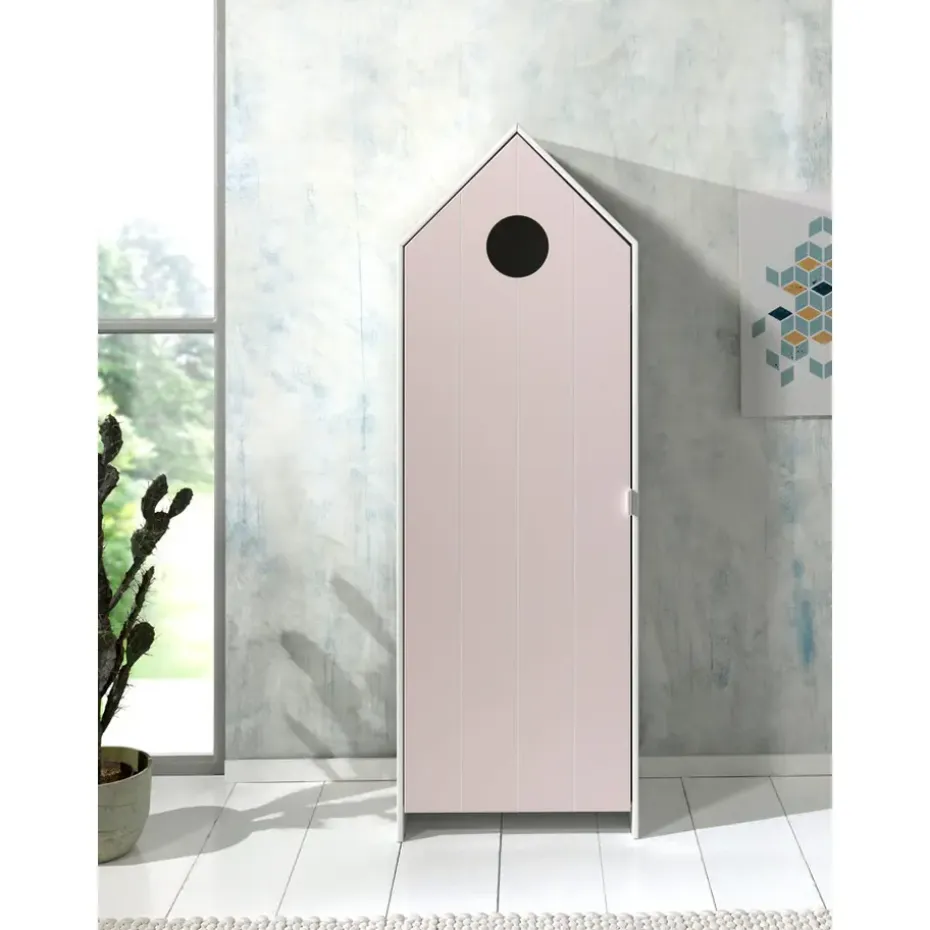 Vipack kledingkast Casimi 1 deurs - roze - 171,5x57,6x37 cm