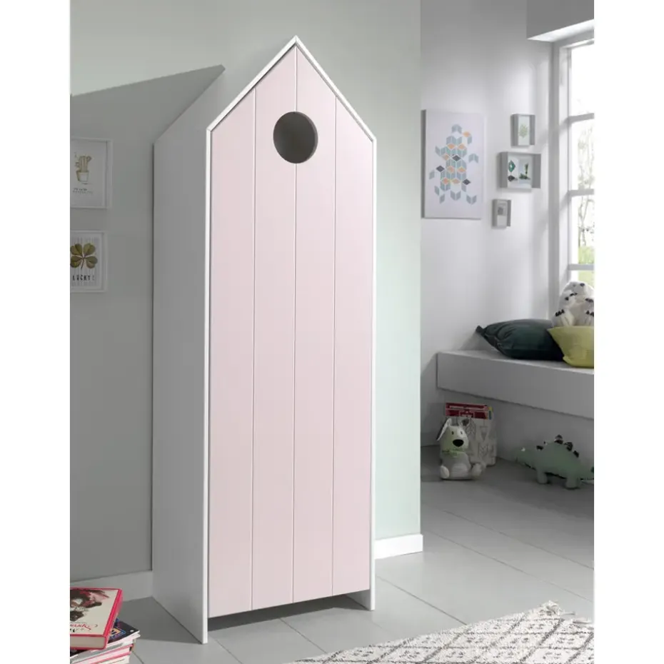 Vipack kledingkast Casimi 1 deurs - roze - 171,5x57,6x37 cm