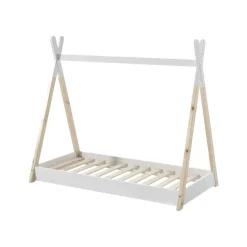 Vipack peuterbed tipi wit/hout - 70x140 cm