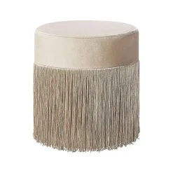 VIRGINIA - Poef - Beige - 36 cm - Fluweel