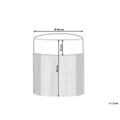 VIRGINIA - Poef - Beige - 36 cm - Fluweel