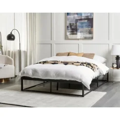 VIRY - Tweepersoonsbed - Zwart - 140 x 200 cm - Metaal