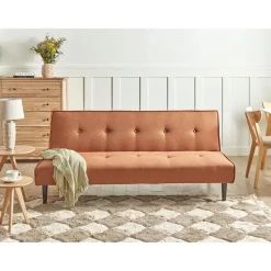 VISBY - Slaapbank 3-zits - Goudbruin - Polyester