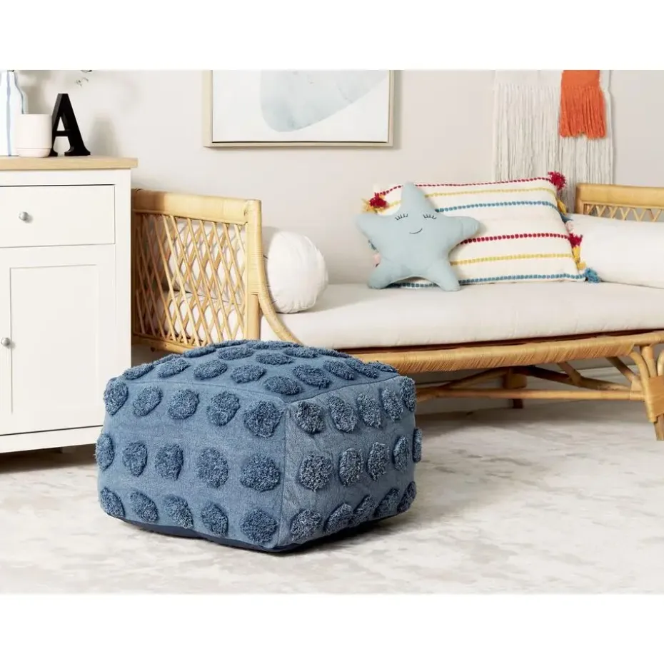 VISHVI - Poef - Blauw - Katoen