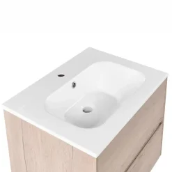 VITA - Wandgemonteerd meubel met wasbak - Lichtbruin - MDF