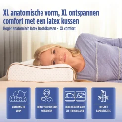 Vitapur Hoofdkussen - Latex hoofdkussen - Verkoelend - 60x40 cm