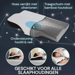 Vitapur Memosilver Anatomisch Anti-Snurk Kussen - 60x40 cm