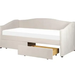 VITTEL - Bed met opberger - Beige - Polyester