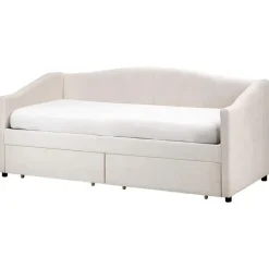 VITTEL - Bed met opberger - Beige - Polyester