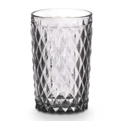 Vivalto Drinkglazen Diamonds - grijs glas - 6x - 370 ml