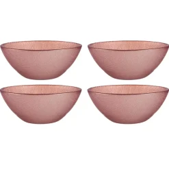 Vivalto schaaltjes/kommetjes - Murano - glas - roze - D15 cm