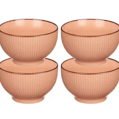 Vivalto schaaltjes/kommetjes - porselein - zalm roze - D14 cm