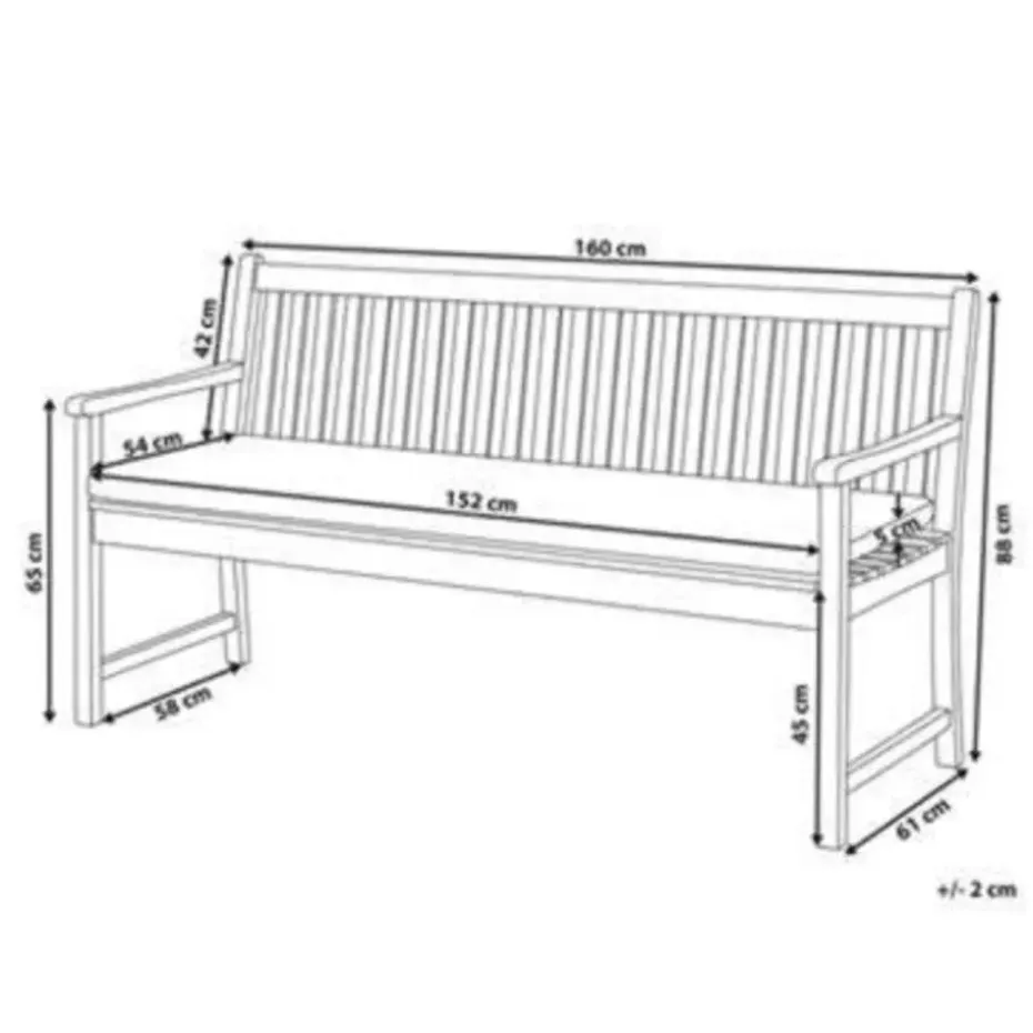 VIVARA L - Tuinbank - Lichte houtkleur/Beige - FSC® acaciahout