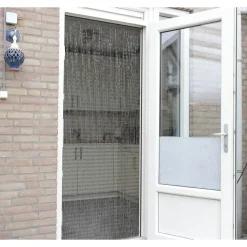 Vliegengordijn / Deurgordijn - Noah - 90x220 cm - Grijs / Transparant