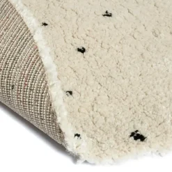 Vloerkleed Kinderkamer stip - Wit/Zwart - Dots - Interieur05 - Rond 160 Ø