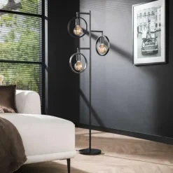 Vloerlamp Fabiola metaal 3-lichts - 155x50x155 cm - Metaal - Grijs