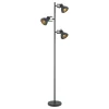 Vloerlamp Riga 3-spot - zwart metaal - 152xØ22 cm
